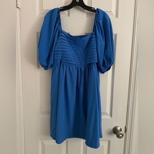 Royal Blue Puff Sleeve Dress